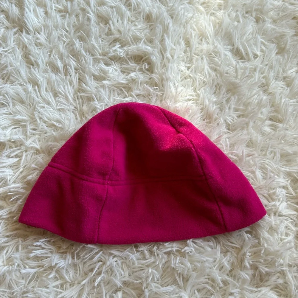 Hot pink fleece beanie One size fits all